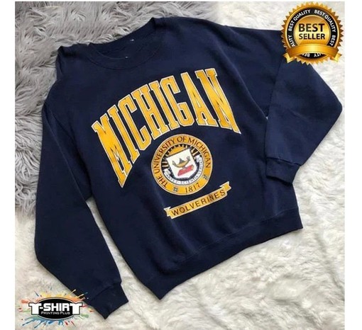 Vintage Michigan Wolverines Crewneck Hoodie and Sweatshirt - NCAA Shirts for Men and Women