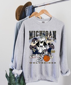 Vintage Michigan Wolverines Looney Tunes Shirt and College Shirt Sweater Hoodie - NCAA Shirts for Men and Women