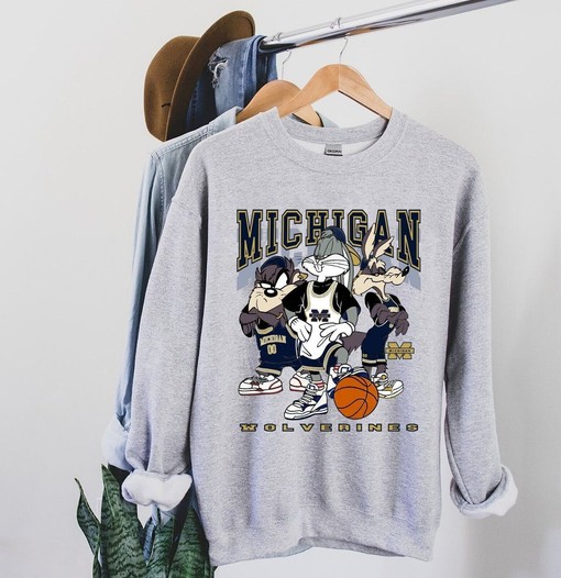 Vintage Michigan Wolverines Looney Tunes Shirt and College Shirt Sweater Hoodie - NCAA Shirts for Men and Women