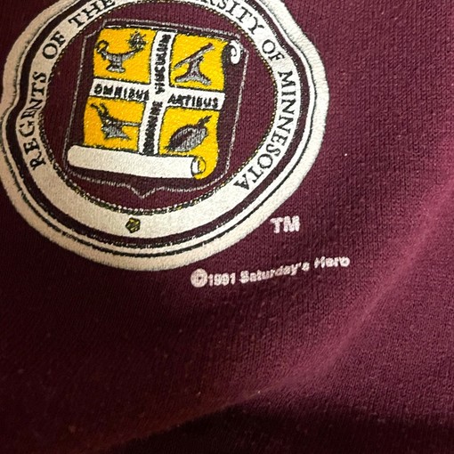 Vintage Minnesota Golden Gophers Crewneck Sweatshirt 1991 Saturday's Hero for Football Lover Gifts - Image 3