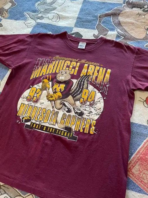 Vintage Minnesota Gophers Hockey Shirt and Football Fan Shirt - Image 2