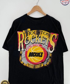 Vintage NBA Houston Rockets Big Logo T-Shirt with Basketball Theme, Unisex Shirt Sweatshirt