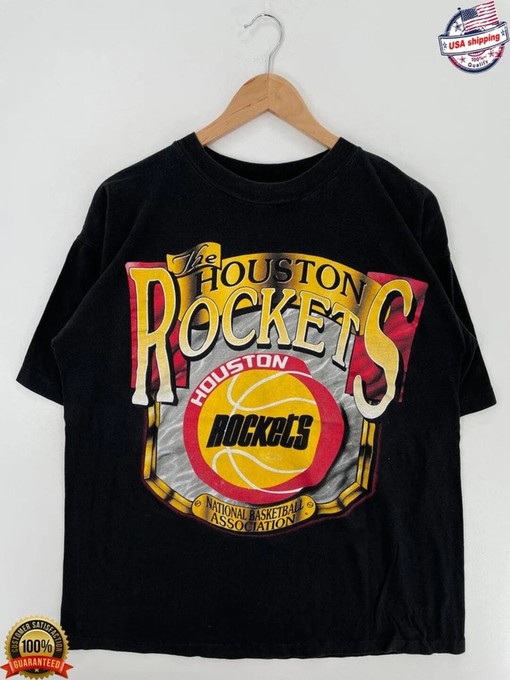 Vintage NBA Houston Rockets Big Logo T-Shirt with Basketball Theme, Unisex Shirt Sweatshirt