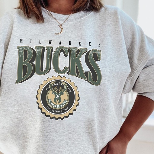 Vintage NBA Milwaukee Bucks Logo Sweatshirt - Unisex Sweater, Unisex Hoodie - Image 3