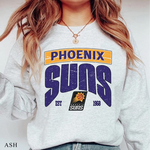 Vintage NBA Phoenix Suns EST 1968 Logo Sweatshirt Hoodie - Essential for Basketball Fans