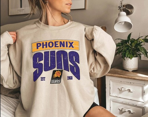 Vintage NBA Phoenix Suns EST 1968 Logo Sweatshirt Hoodie - Essential for Basketball Fans - Image 2