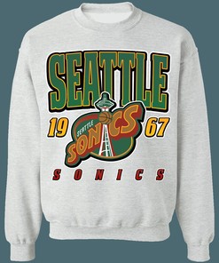 Vintage NBA Seattle Sonics Sweatshirt Hoodie Shirt for NBA Fans