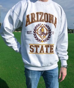 Vintage NCAA Arizona State Sun Devils EST 1885 Logo Sweatshirt - Unisex Tee Sweater Hoodie