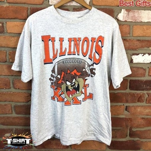 Vintage NCAA Illinois Fighting Illini Looney Tunes Shirt with Unisex Style for Fans