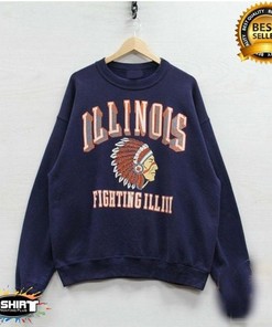 Vintage NCAA Illinois Fighting Illini Sweatshirt with Classic Design, Unisex Shirt