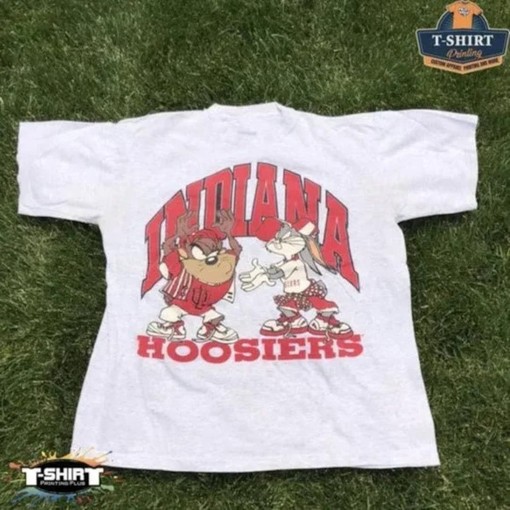 Vintage NCAA Indiana Hoosiers Looney Tunes Shirt with Football Theme, Unisex Shirt