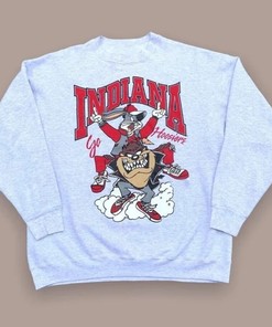 Vintage NCAA Indiana Hoosiers Looney Tunes Sweatshirt with Classic Design, Indiana University Bloomington Shirt
