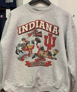 Vintage NCAA Indiana Hoosiers Looney Tunes Sweatshirt with Unique Design, University of Indiana Hoosiers Shirt