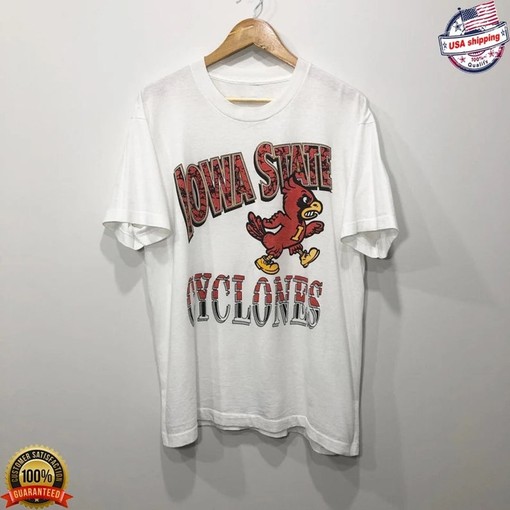 Vintage NCAA Iowa State Cyclones Mascot Logo T-Shirt with Classic Design for Fans of the Team