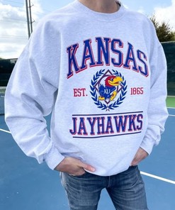 Vintage NCAA Kansas Jayhawks Logo Sweatshirt for Fans