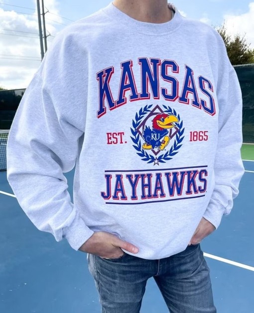 Vintage NCAA Kansas Jayhawks Logo Sweatshirt for Fans