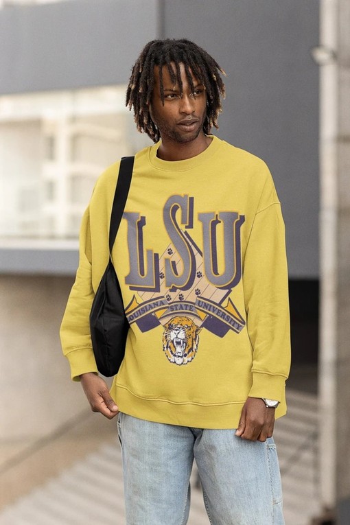 Vintage NCAA LSU Tigers Big Logo Sweatshirt and Hoodie - Perfect for NCAA Fans