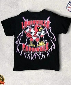 Vintage NCAA Louisville Cardinals Mascot Lightning T-Shirt - NCAA Shirts for Fans