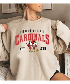 Vintage NCAA Louisville Cardinals Shirt with EST 1798 Logo Sweatshirt Hoodie for Fans