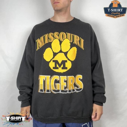 Vintage NCAA Missouri Tigers Paw Logo Sweatshirt for Unisex Fans