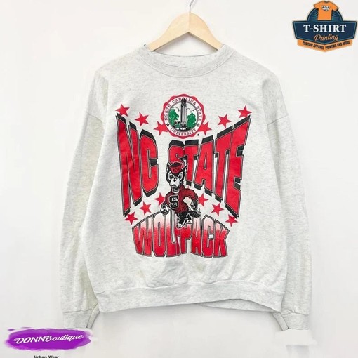 Vintage NCAA NC State Wolfpack Logo Sweatshirt - Unisex Shirt for Fans of NC State University