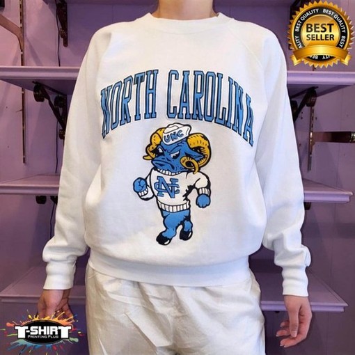 Vintage NCAA North Carolina Tar Heels Mascot Shirt, State University Shirt for UNC Fans and College Students