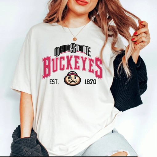 Vintage NCAA Ohio State Buckeyes EST. 1870 Unisex Sweater Hoodie with American University Shirt Option - Image 3