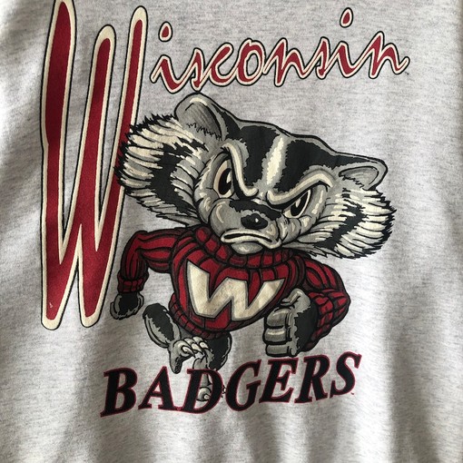 Vintage NCAA Shirt: Y2K CS Tag University of Wisconsin Badgers Biglogo Printed Crewneck Sweatshirt, Hoodie, T-Shirt - Image 2