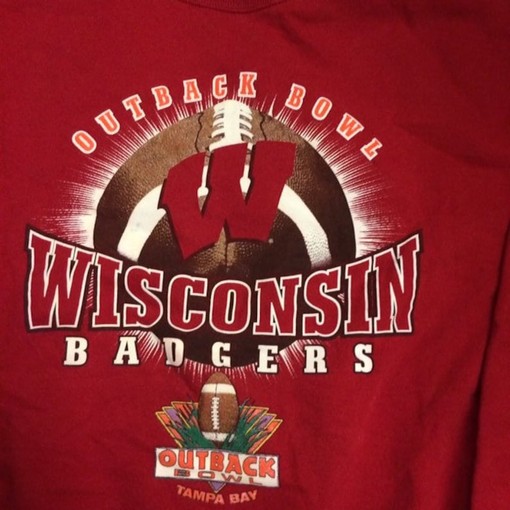 Vintage NCAA Shirts: Classic Wisconsin Badgers Outback Bowl Crewneck Sweatshirt for Fans - Image 3