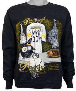 Vintage NCAA Shirts - NFL Pittsburgh Steelers Crew Neck Sweatshirt 1990s Unisex Sweatshirt College Shirts Gift For Dad