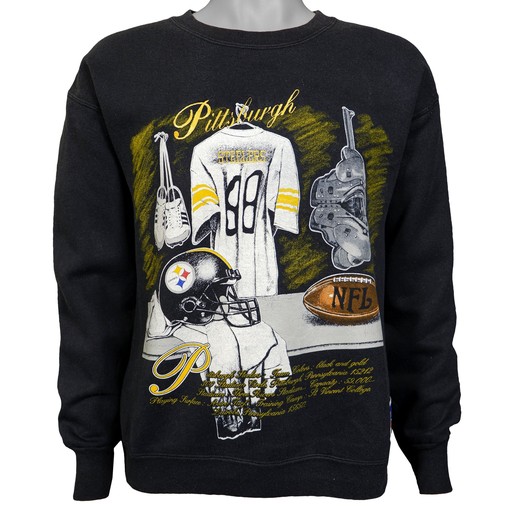 Vintage NCAA Shirts - NFL Pittsburgh Steelers Crew Neck Sweatshirt 1990s Unisex Sweatshirt College Shirts Gift For Dad