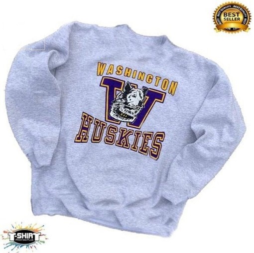 Vintage NCAA Washington Huskies Logo Shirt - For True Fans of NCAA Washington Huskies
