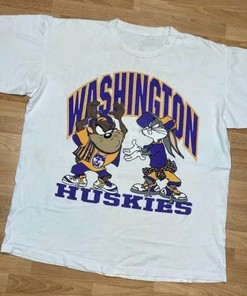 Vintage NCAA Washington Huskies Looney Tunes T-Shirt, University of Washington, Classic College Shirts