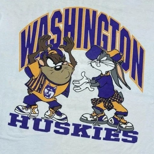 Vintage NCAA Washington Huskies Looney Tunes T-Shirt, University of Washington, Classic College Shirts - Image 2