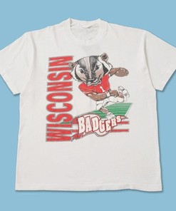 Vintage NCAA Wisconsin Badgers Football T-Shirt representing University of Wisconsin-Madison