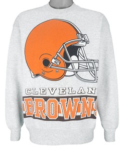 Vintage NFL Cleveland Browns Helmet Crew Neck Sweatshirt