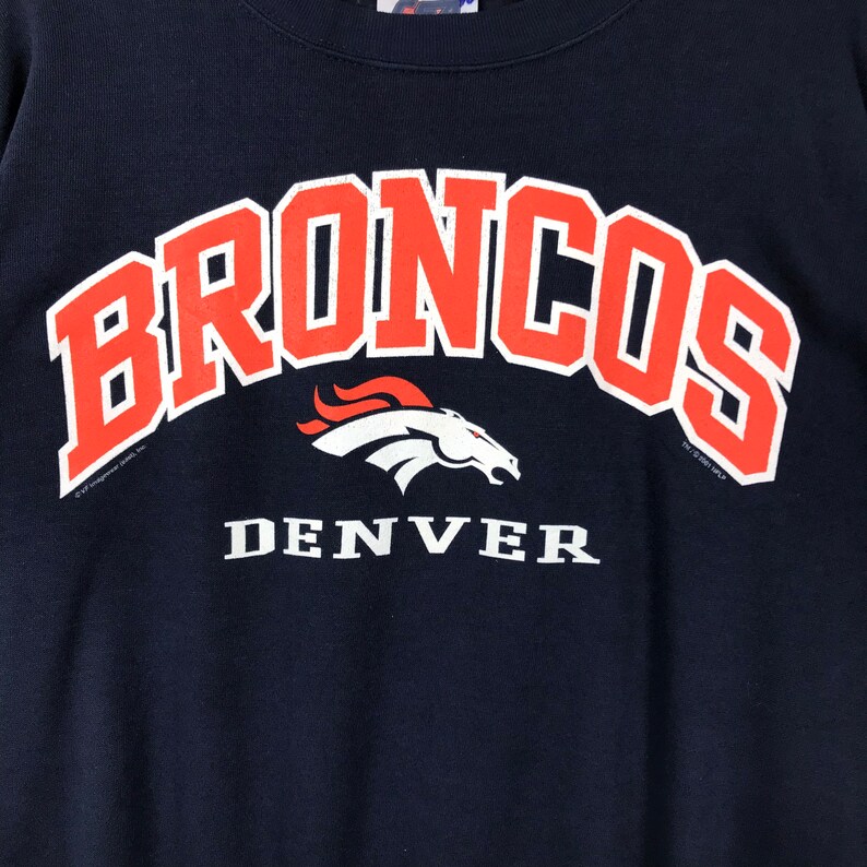 Vintage NFL Denver Broncos Crew Neck Sweatshirt with Mirror Unisex Clothing - Image 2