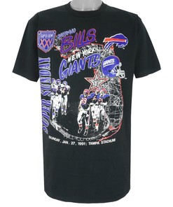 Vintage NFL Giants Vs Bills Stadium Map T-Shirt