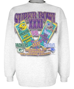 Vintage NFL Green Bay Packers Vs Patriots Tickets Sweatshirt