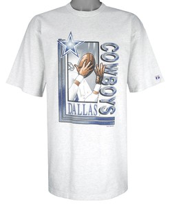Vintage NFL Grey Dallas Cowboys Big Logo T-Shirt