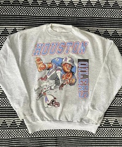 Vintage NFL Houston Oilers Cartoon Sweatshirt - Houston Oilers and Tennessee Titans Unisex Shirt Sweatshirt