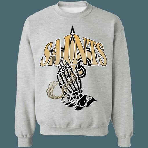 Vintage NFL New Orleans Saints Pray Hoodie Sweatshirt for American Football Lovers - Image 2