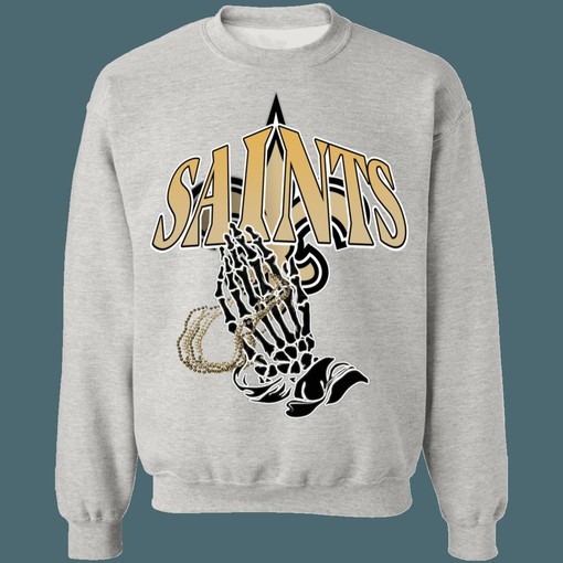 Vintage NFL New Orleans Saints Pray Hoodie Sweatshirt for American Football Lovers - Image 3