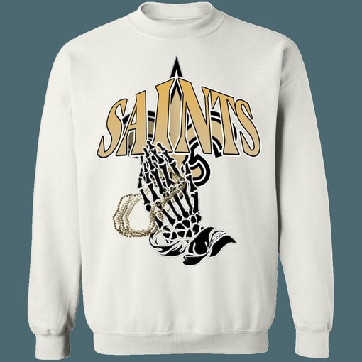 Vintage NFL New Orleans Saints Pray Hoodie Sweatshirt for American Football Lovers - Image 4