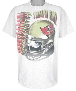 Vintage NFL Tampa Bay Buccaneers Helmet Single Stitch T-Shirt