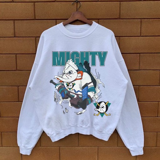 Vintage NHL Anaheim Mighty Ducks Logo Sweatshirt - Retro Tee for Hockey Fans