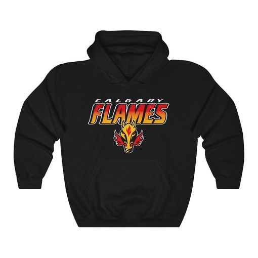 Vintage NHL Calgary Flames Heavyweight Pullover Hoodie Sweatshirt - Must-have for Fans