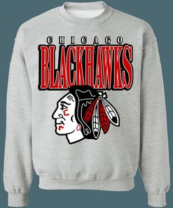 Vintage NHL Chicago Blackhawks BLACKOUT Sweatshirt Hoodie T-Shirt - Must-have for Fans