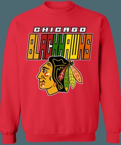 Vintage NHL Chicago Blackhawks COLOR RUSH Sweatshirt Hoodie T-Shirt - Perfect for Fans