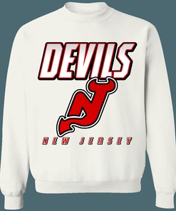 Vintage NHL New Jersey Devils Retro 90's Sweatshirt Hoodie T-Shirt for Fans